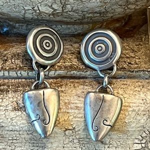 LISA JENKS 925 SOLID DROP EARRINGS RARE VGUC